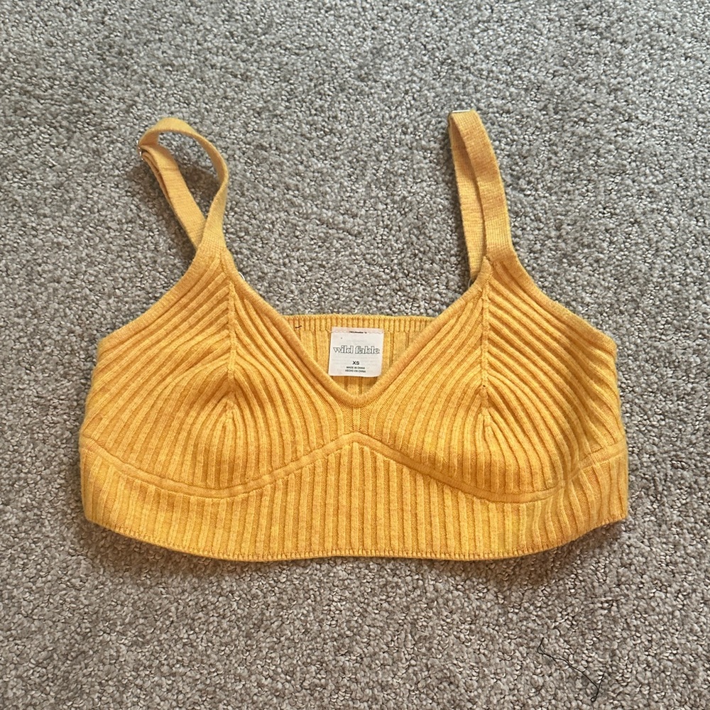 Wild Fable Mustard Ribbed Bralette
